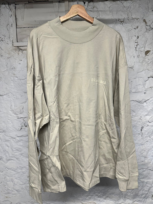Fear of God Essentials Tan Chest Logo L/S Sz L DS