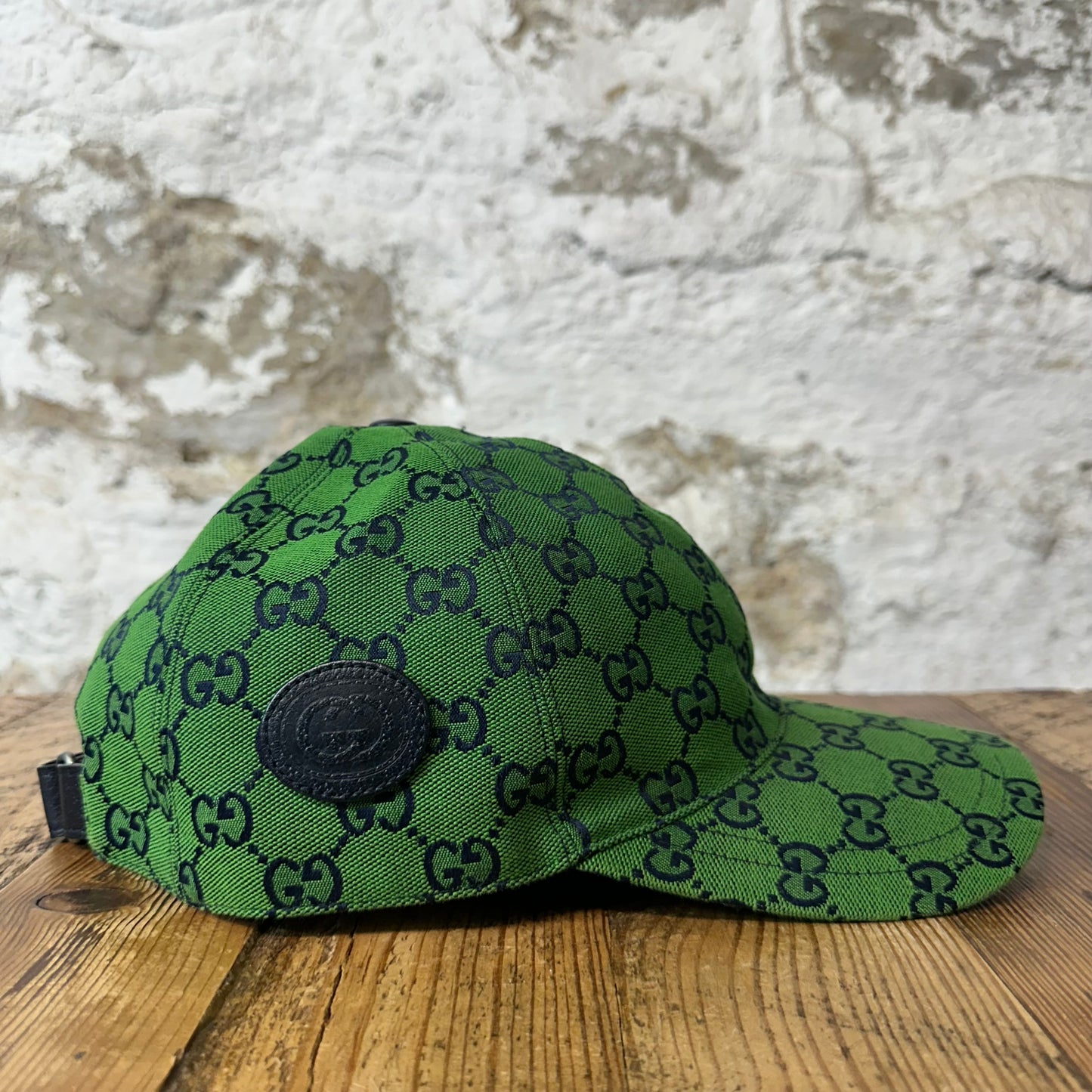 Gucci Green Monogram Hat Sz XXL