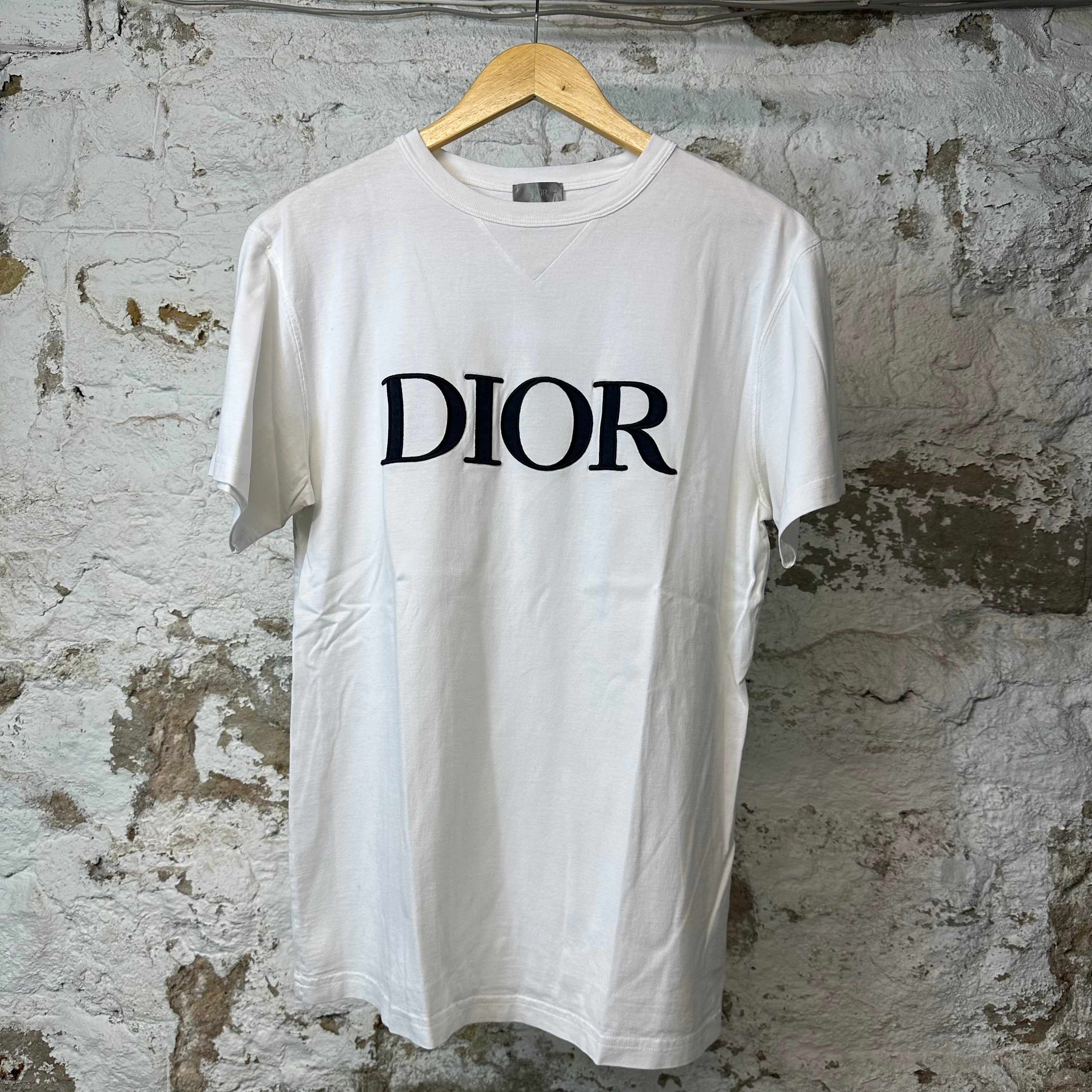 Dior Navy Spell Logo T-shirt White Sz M