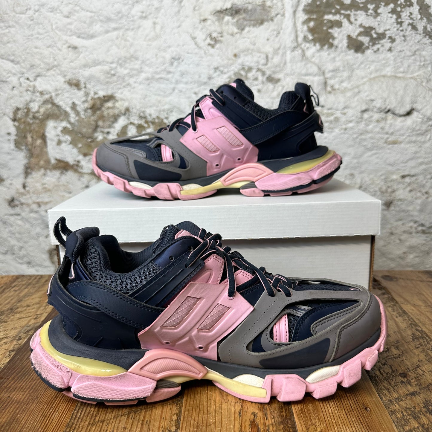 Balenciaga Track Runner Pink Navy Gray Sz 8 (41) No Box