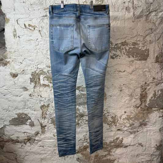 Amiri MX1 Blue Crystal Blue Denim Jeans Sz 32