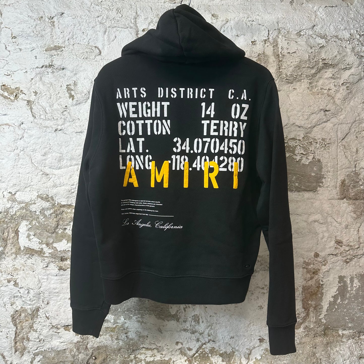 Amiri Yellow MA Art District Hoodie Black Sz S