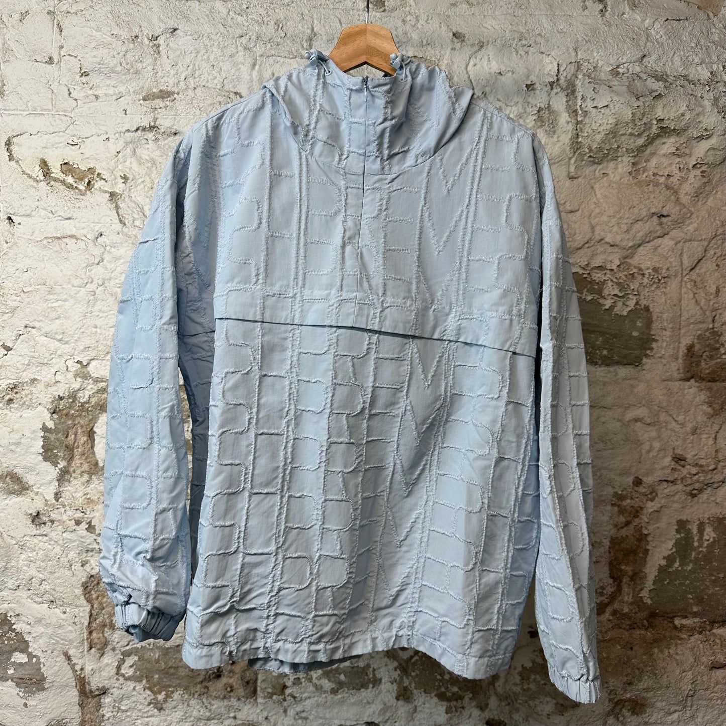 Supreme Repeat Stitch Anorak Jacket Light Blue Sz M