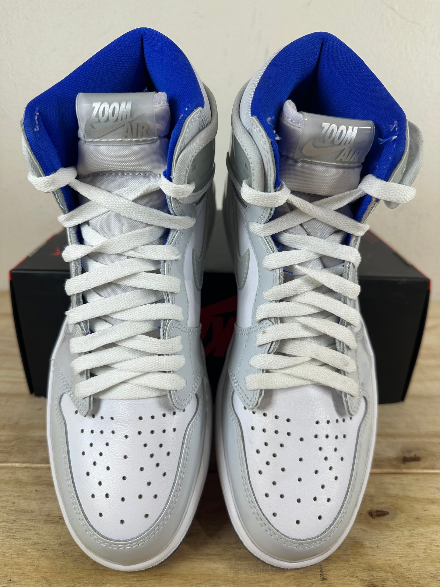 Air Jordan 1 High Zoom White Racer Blue Sz 8