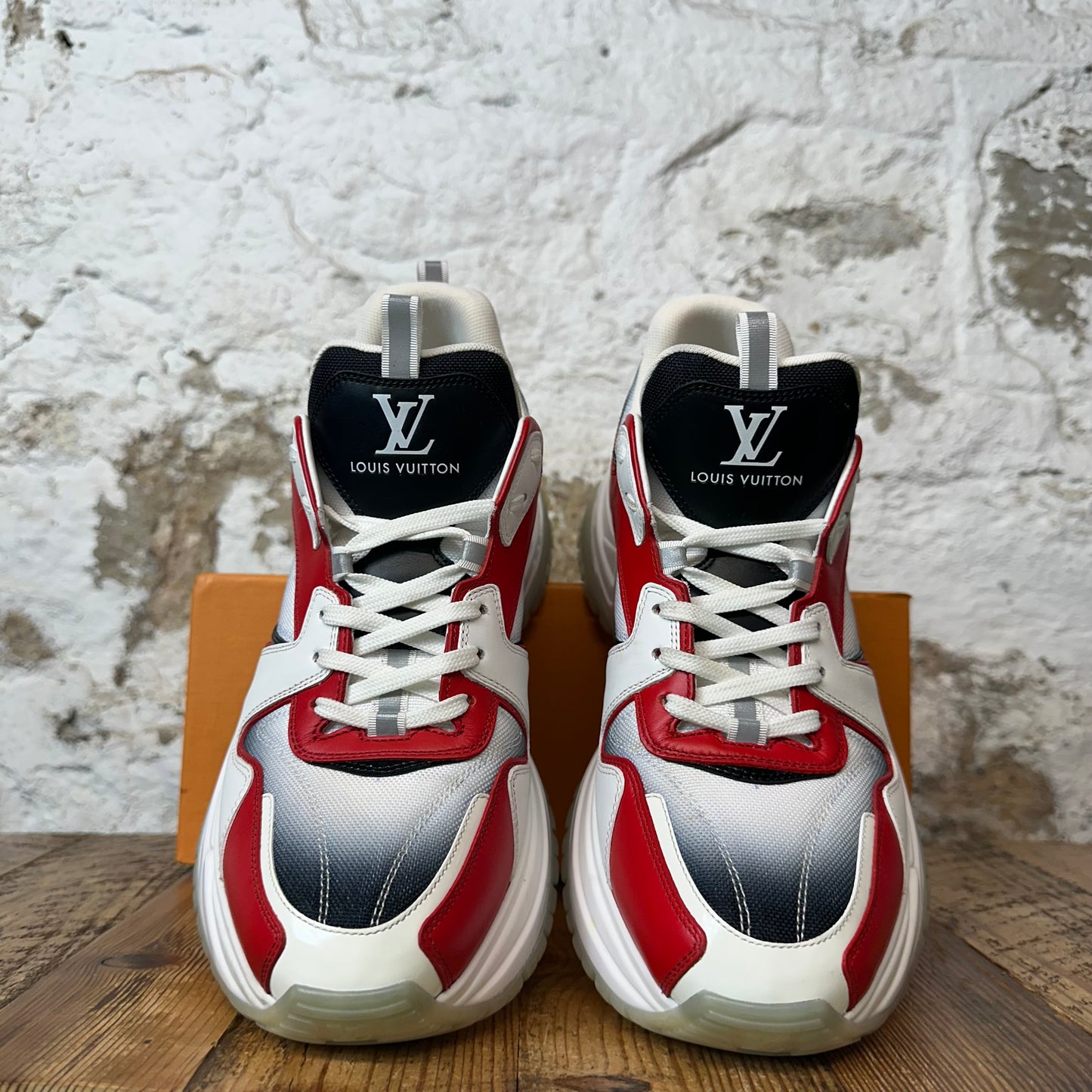 Louis Vuitton Red White Black Pulse Sneaker Sz 9.5 (8LV)