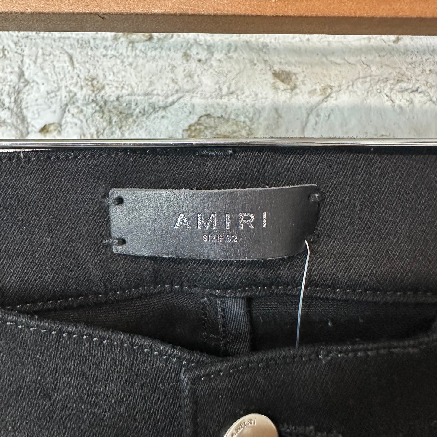 Amiri MX2 Black Patch Black Denim Jeans Sz 32