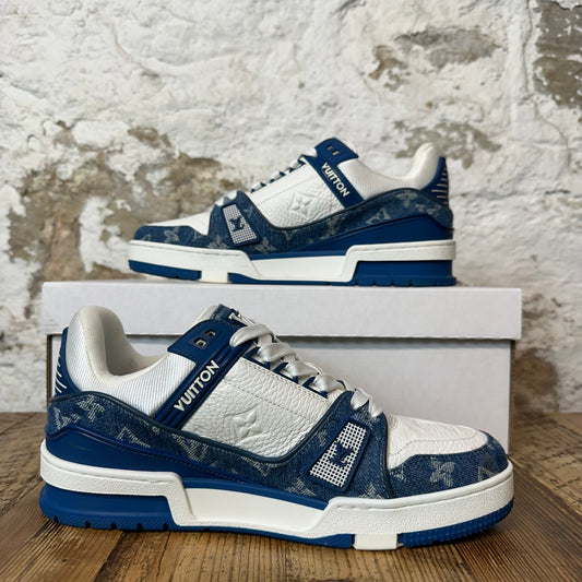 Louis Vuitton Blue Denim White Trainer Sneaker Sz 5.5 (4LV)