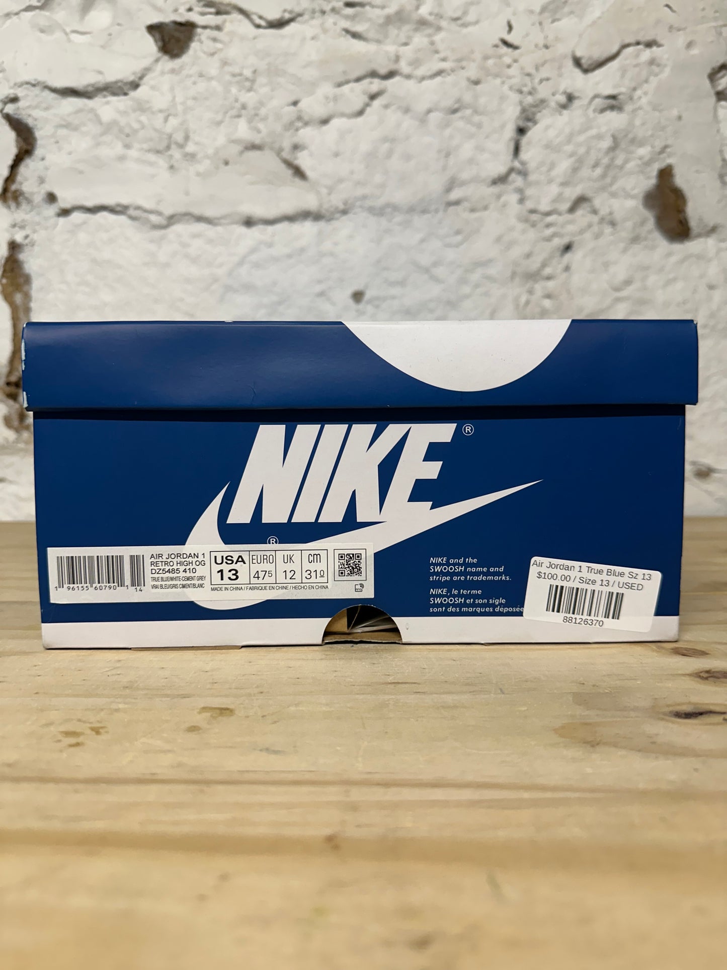 Air Jordan 1 High True Blue Sz 13