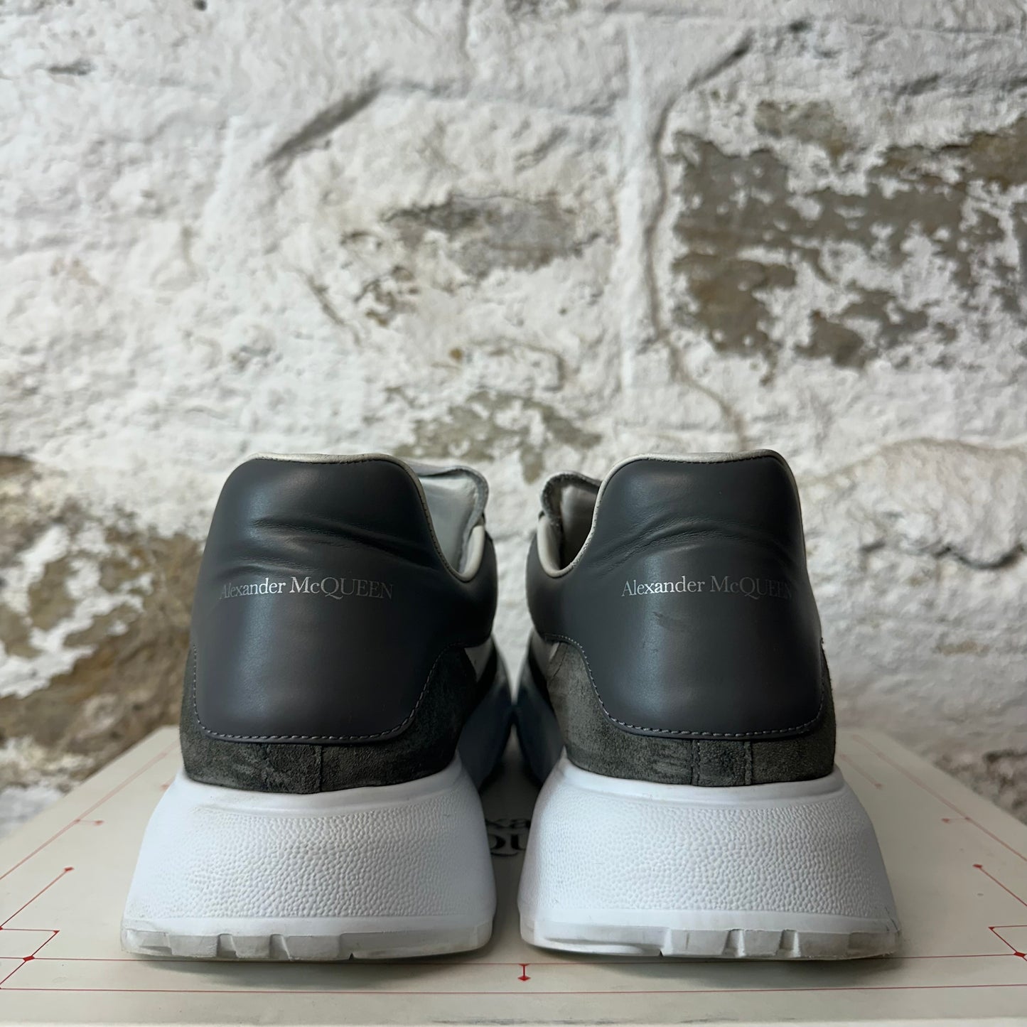 Alexander Mcqueen Gray Tab Nappa Joey White Sneaker Sz 10 (43)