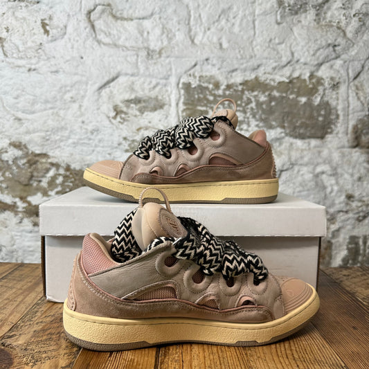 Lanvin Curb Black White Lace Pink Sneaker Sz 6.5 (39)