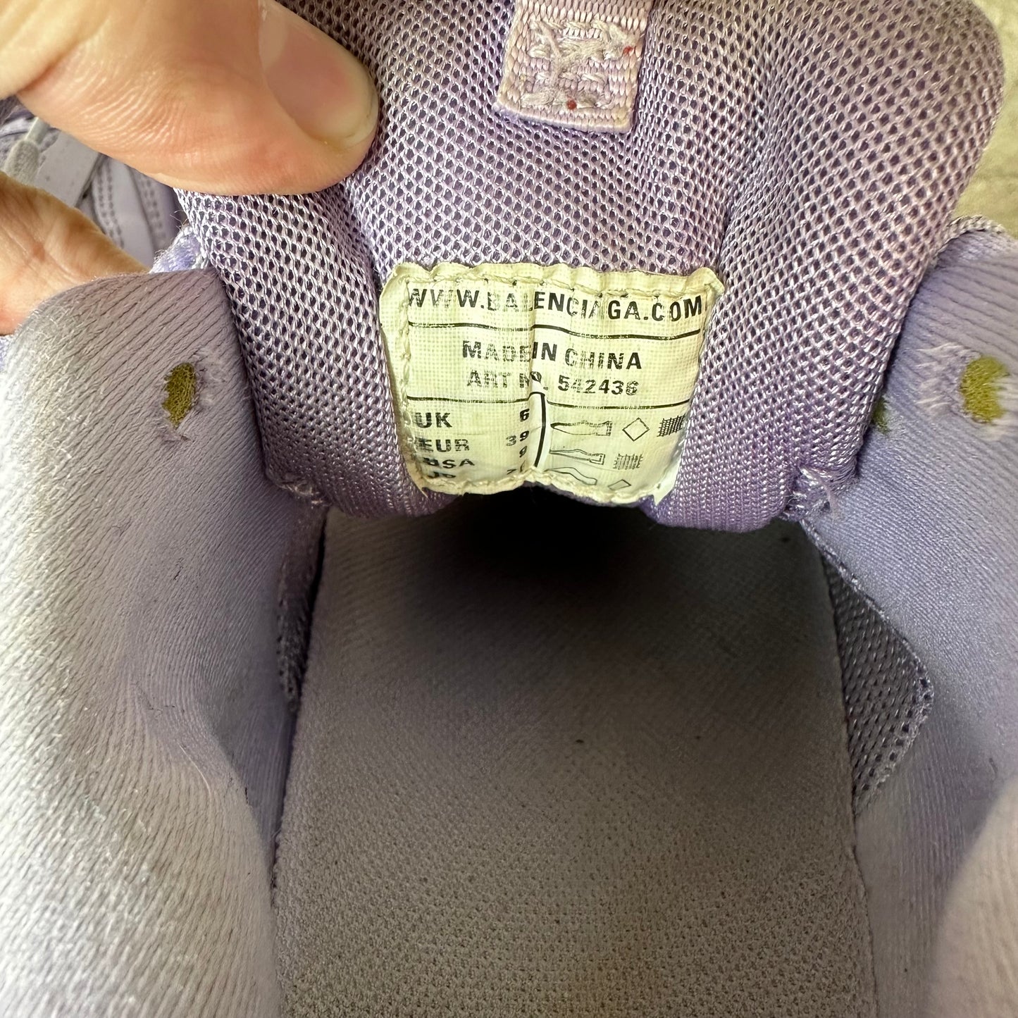 Balenciaga Track Runner Lavender Sz 6.5 (39) No Box