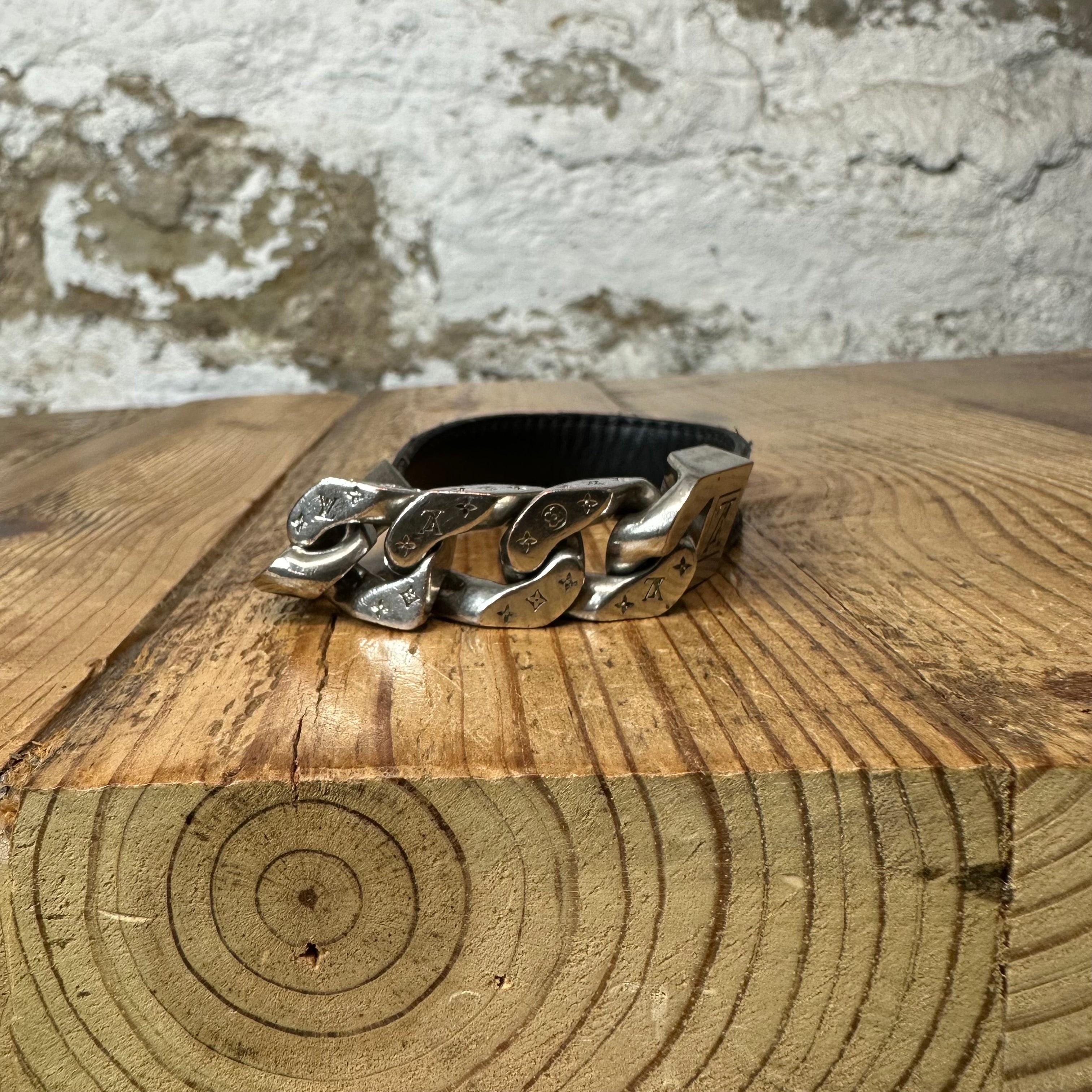 Louis Vuitton Graphite Monochain Silver Bracelet