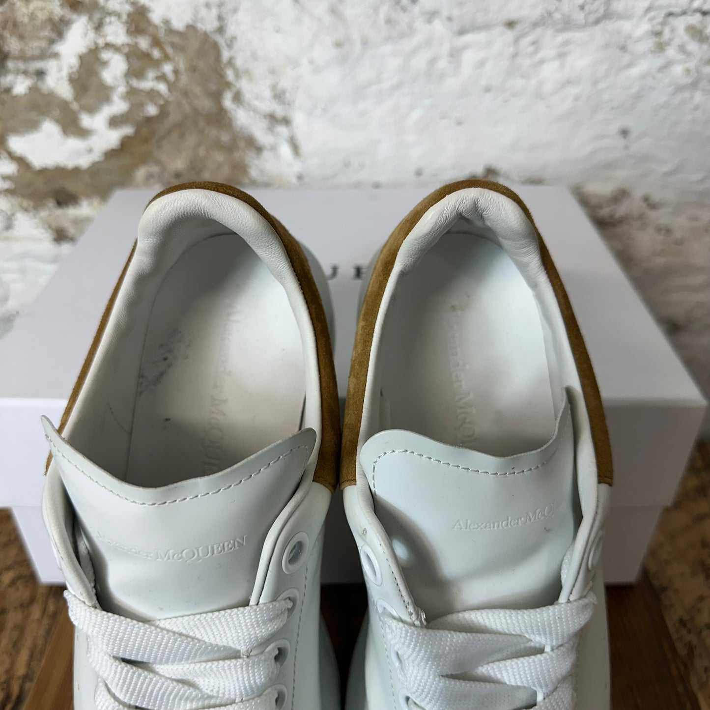 Alexander Mcqueen Brown Suede Tab White Sneaker Sz 7 (40)
