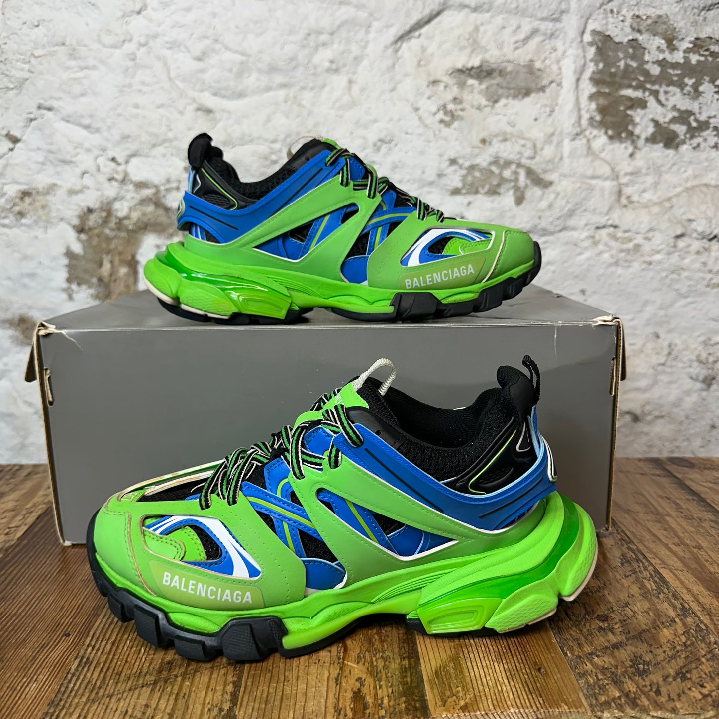 Balenciaga Track Runner Green Blue Sneaker Sz 5 (37)