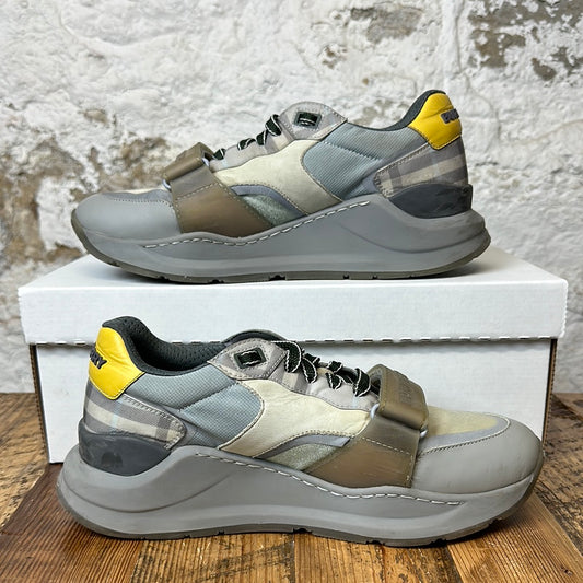 Burberry Arthur Teal Gray Sneaker Sz 7 (40) No Box