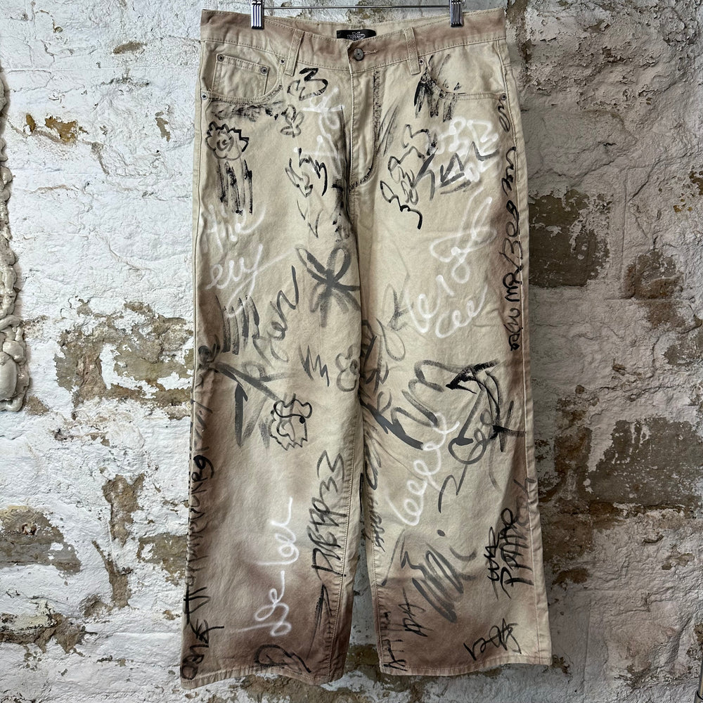 HMDD Grafitti Chino Pants Beige Sz M