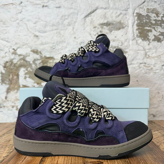 Lanvin Curb Striped Lace Purple Sneaker