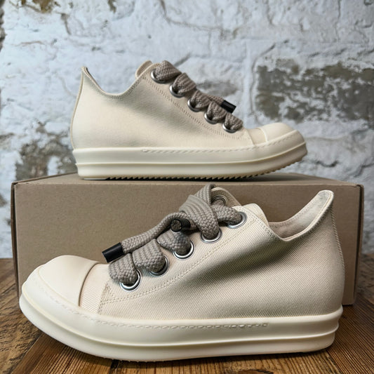 Rick Owens Jumbo Lace Milk Canvas Sneaker DS