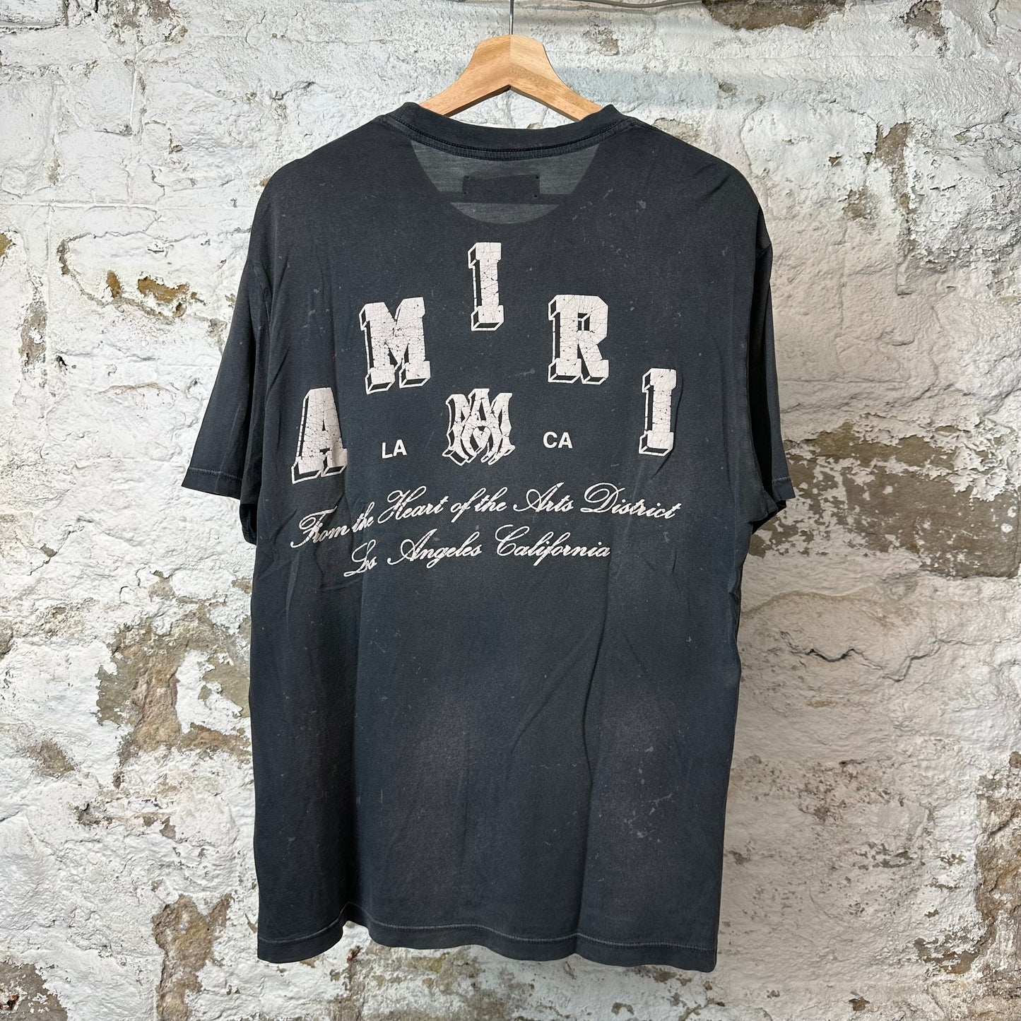 Amiri Cracked White Spell T-shirt Black Sz S