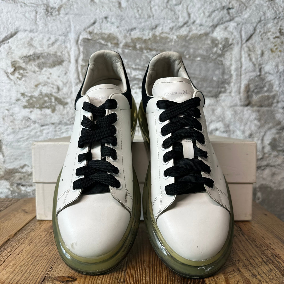 Alexander McQueen Black Tab White Clear Sole Sneaker Sz 9 (42)