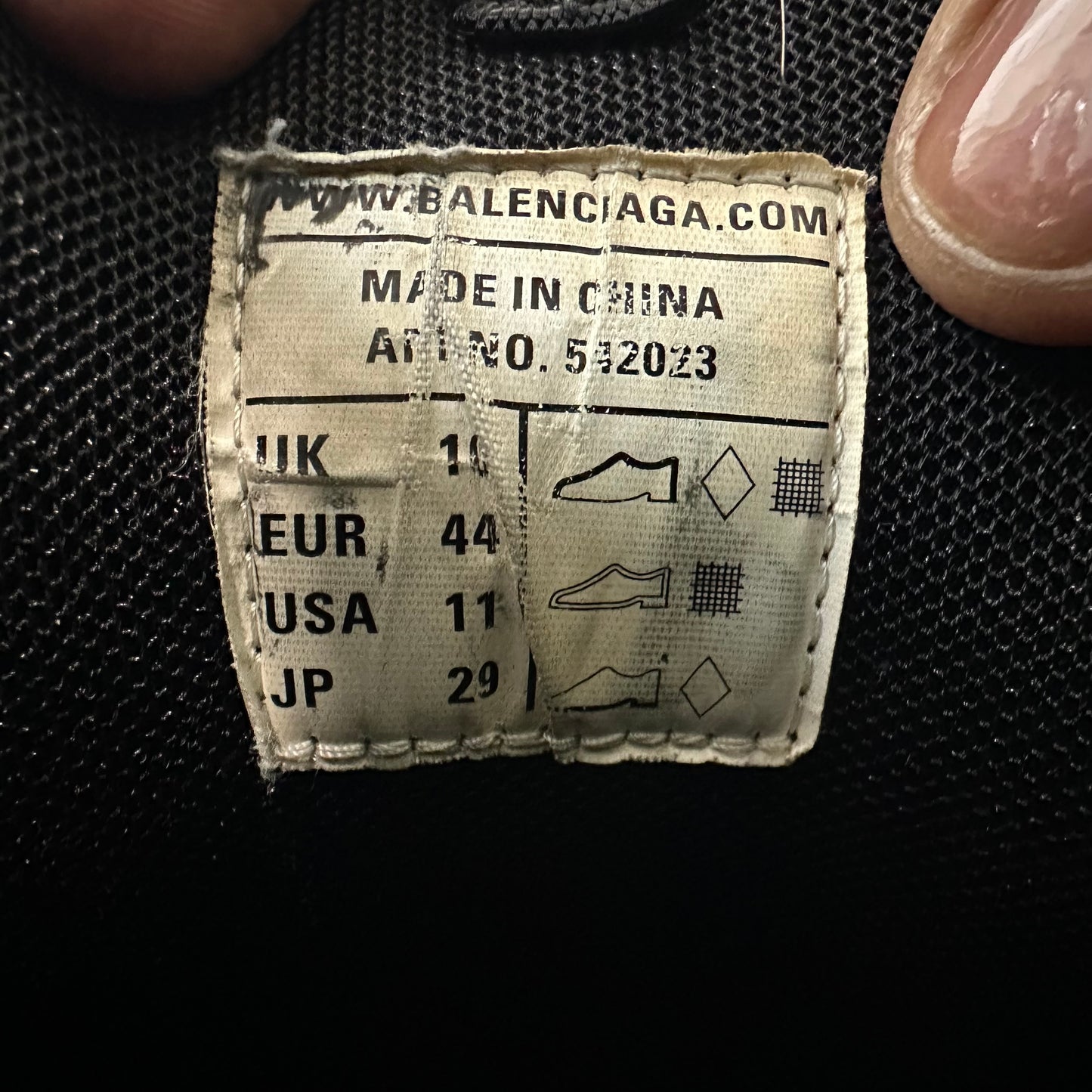 Balenciaga Track Runner Triple Black Sneaker Sz 11 (44)