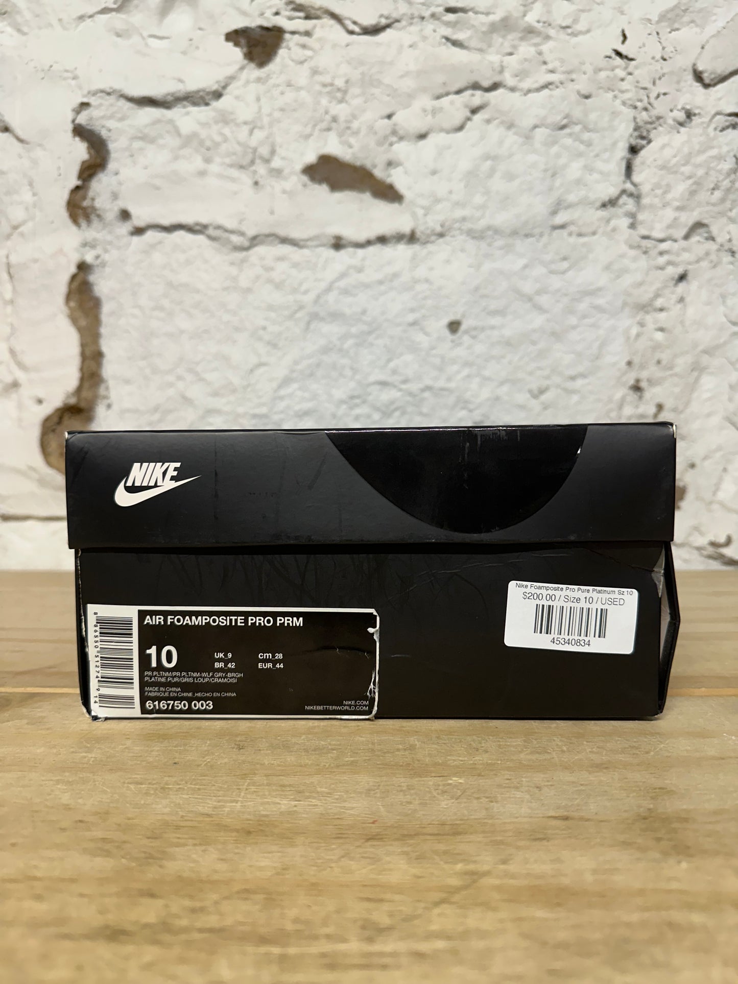 Nike Air Foamposite Pro Pure Platinum Sz 10