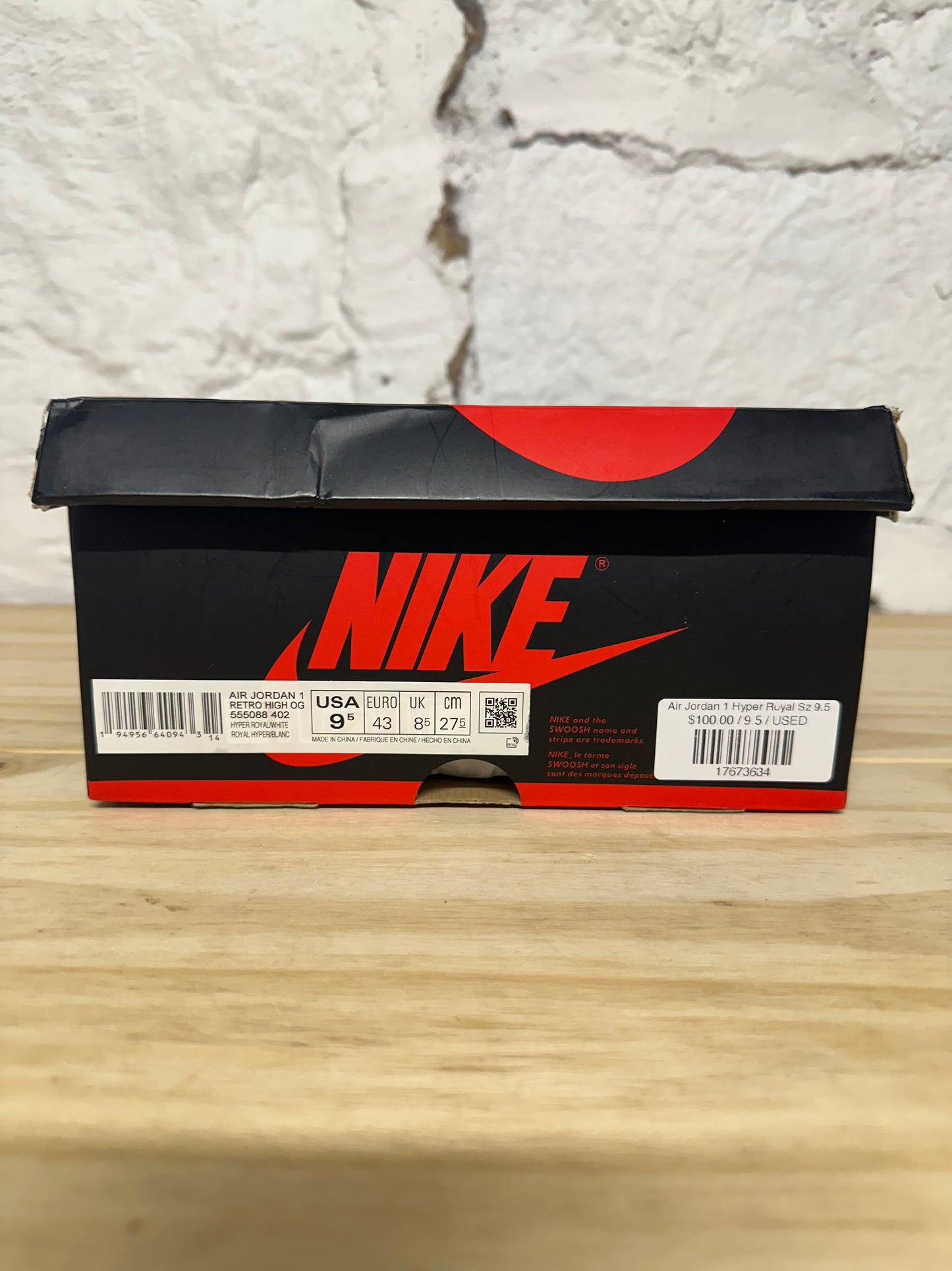 Air Jordan 1 High Hyper Royal Smoke GreySz 9.5