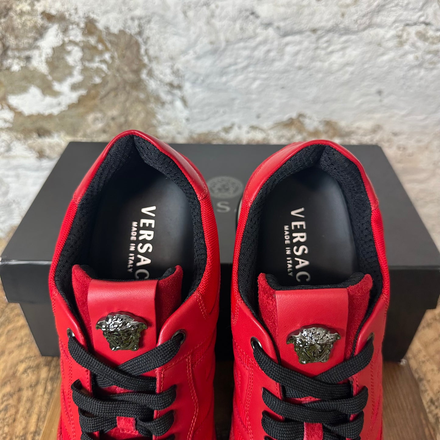 Versace Key Contrast Red White Black Sneaker Sz 11 (44)