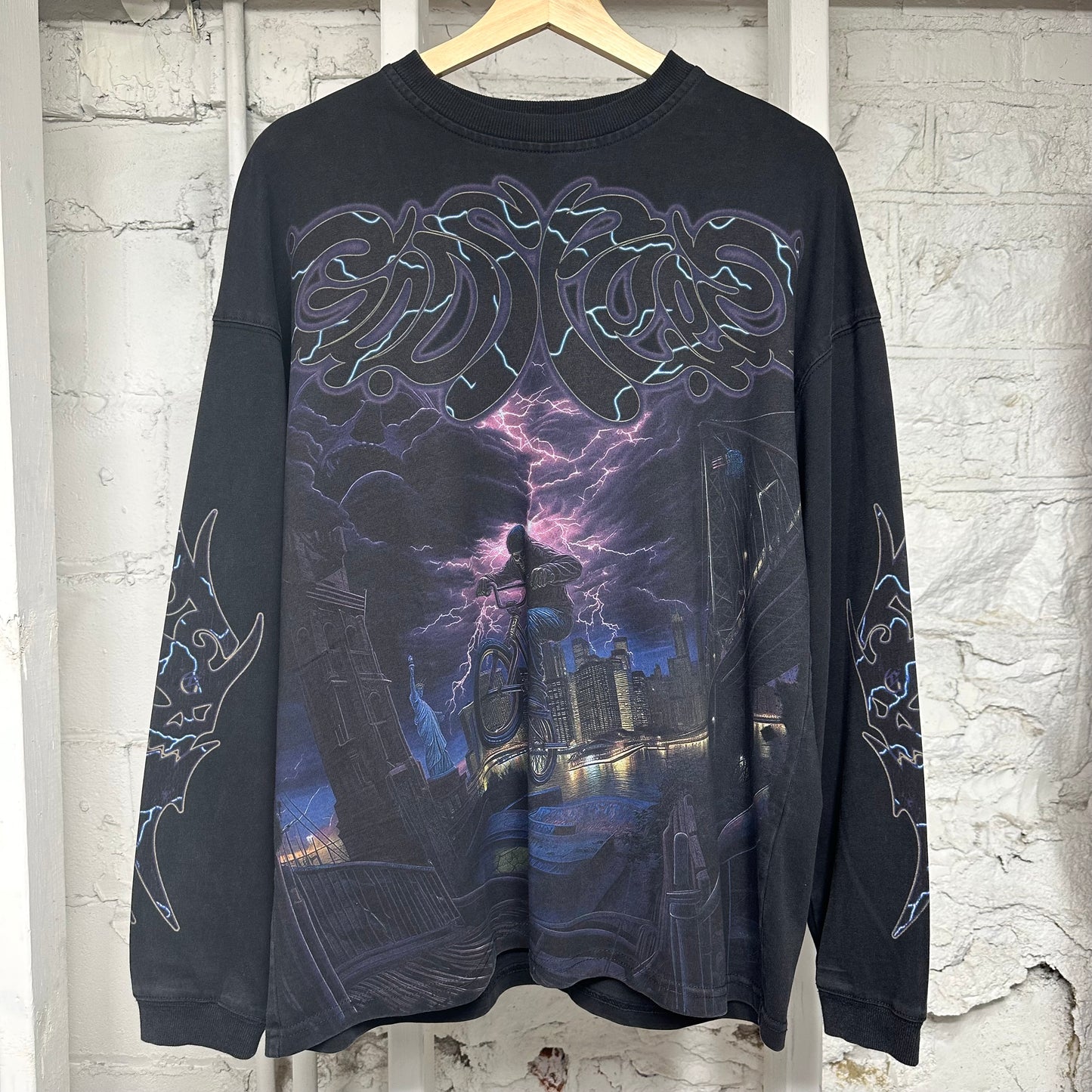 Godspeed Bike Black Long Sleeve T-Shirt Sz S