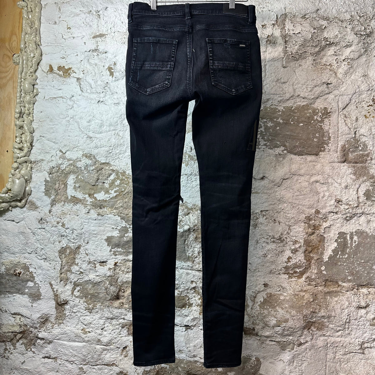 Amiri MX1 Camo Spell Black Denim Jeans Sz 32
