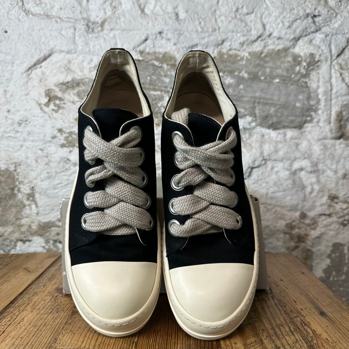 Rick Owens Jumbo Lace Black Milk Sneaker Sz 11 (44)