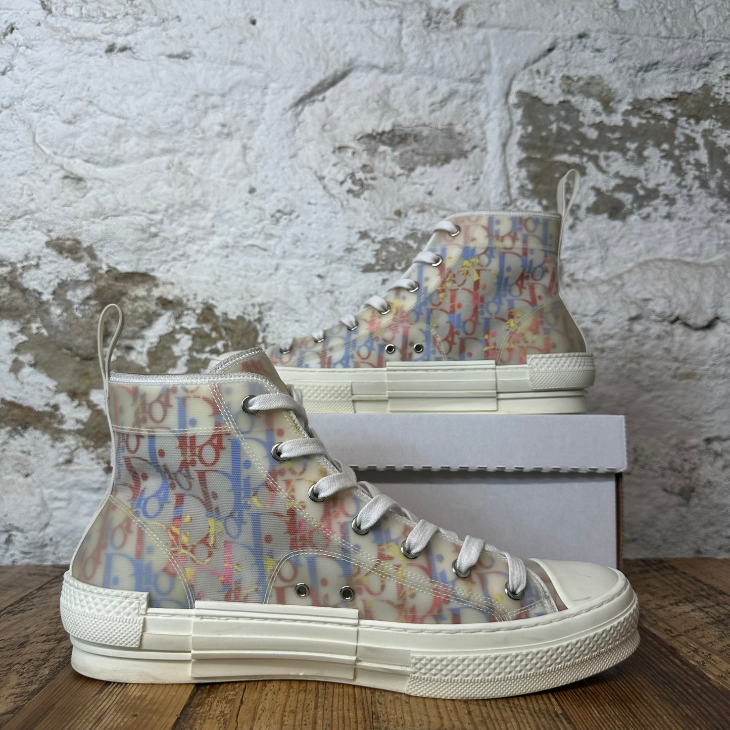 Dior B23 High Multicolor Oblique Cream Sneaker Sz 10 (43) No Box