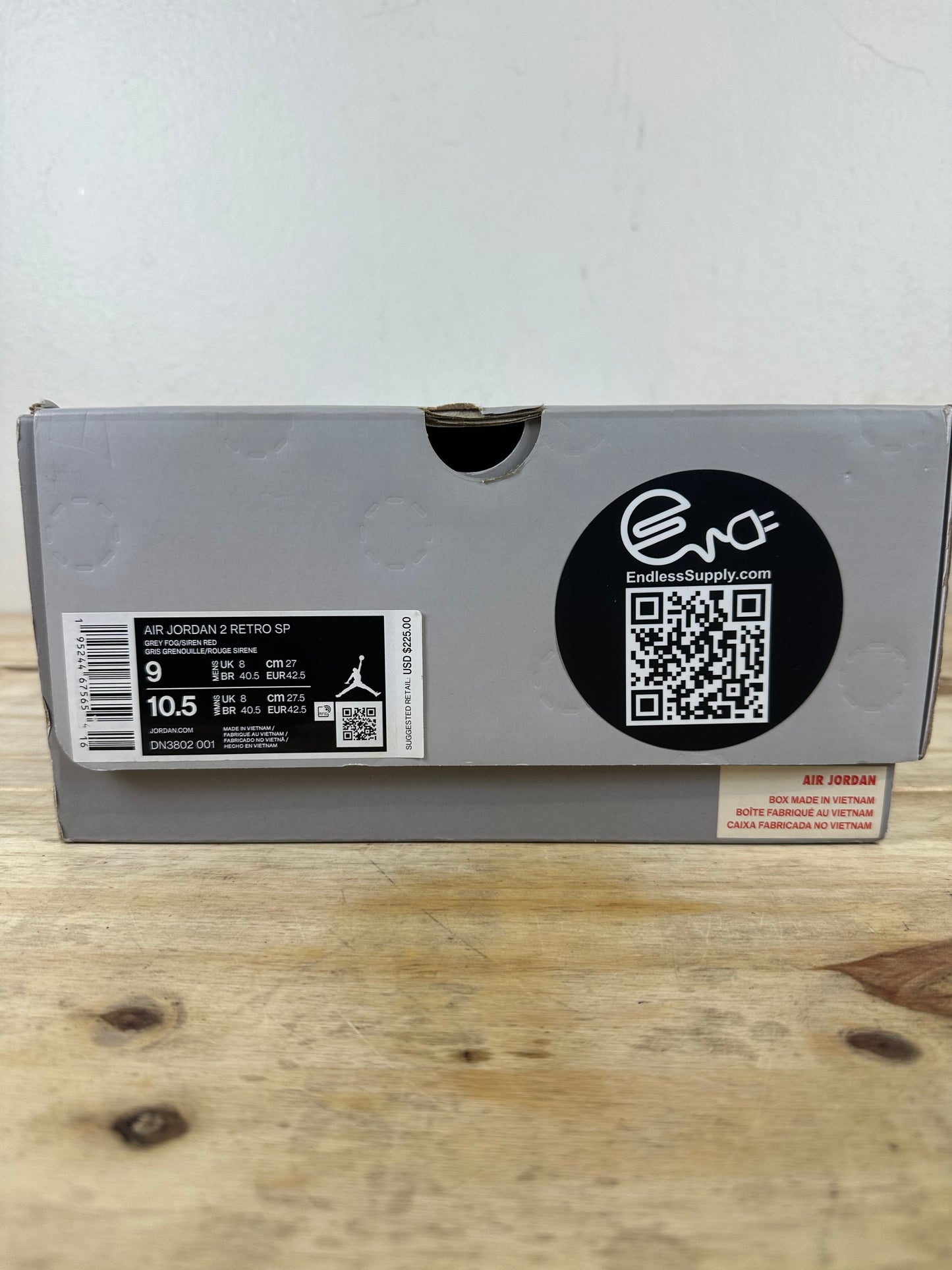 Air Jordan 2 Union Grey Fog Sz 9