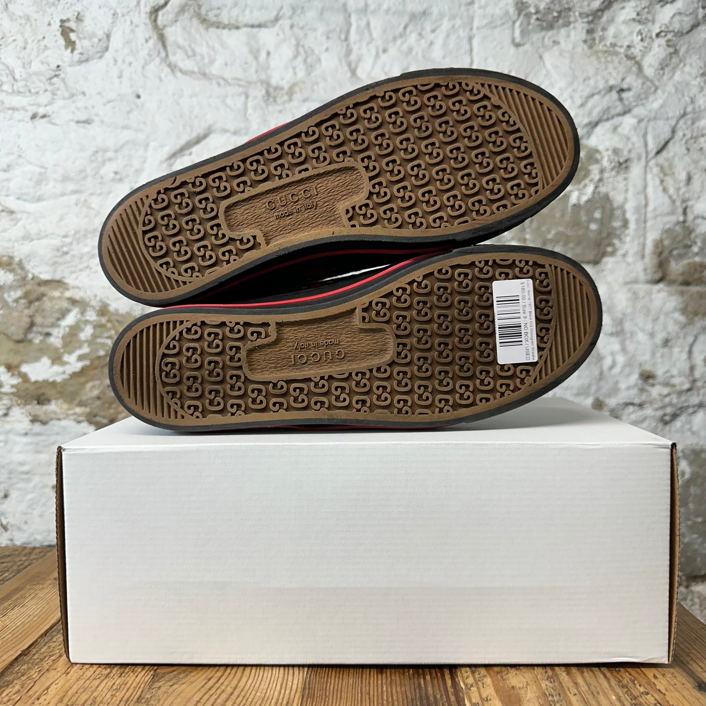 Gucci Tennis 1977 Black GG Monogram Sneaker Sz 9