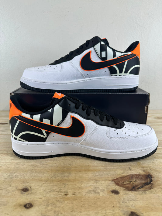 Nike Air Force 1 Low White Black Orange Sz 14 DS