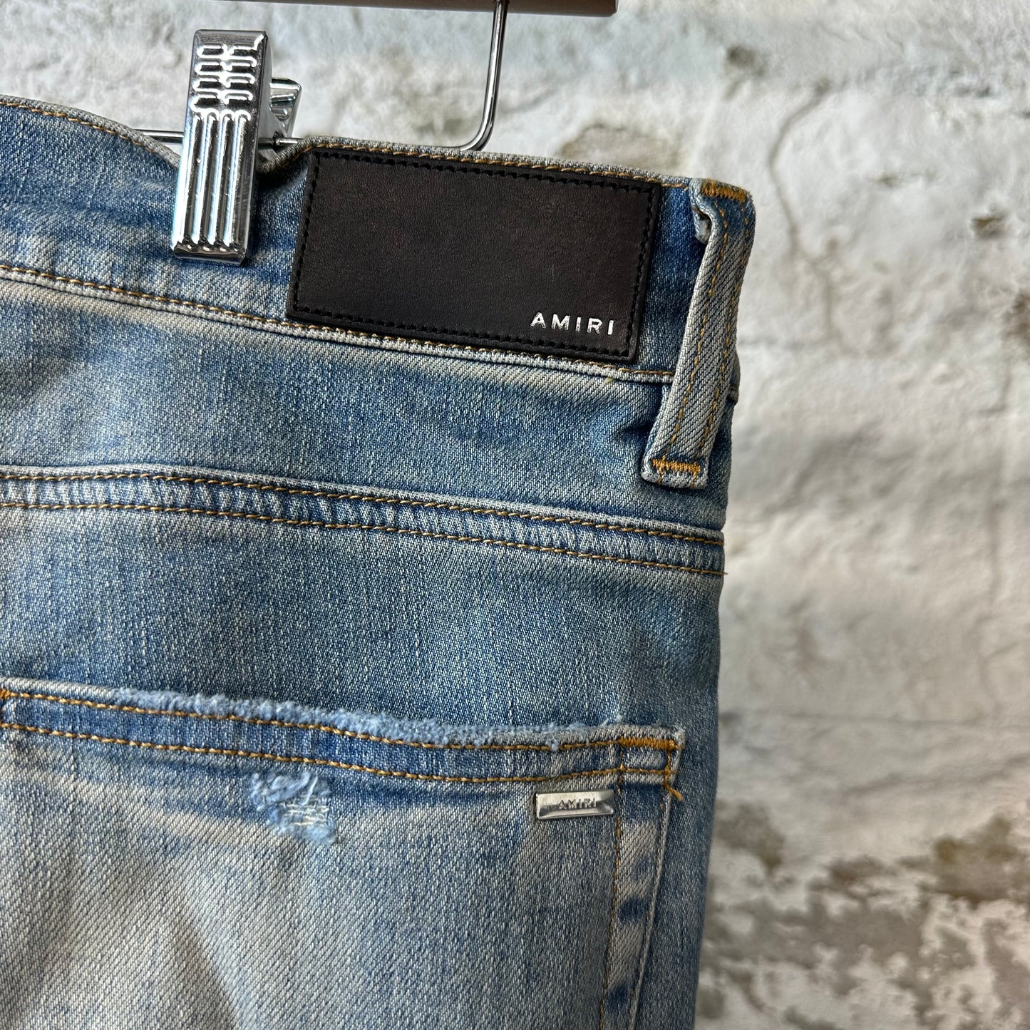 Amiri MX2 Black Blue Patch Blue Denim Jeans Sz 32 DS