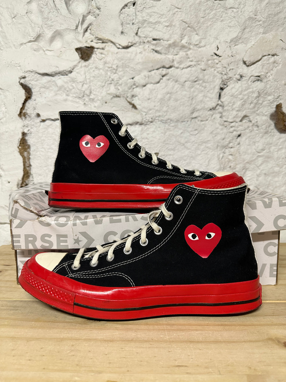 Converse CDG Black Red Sz 11