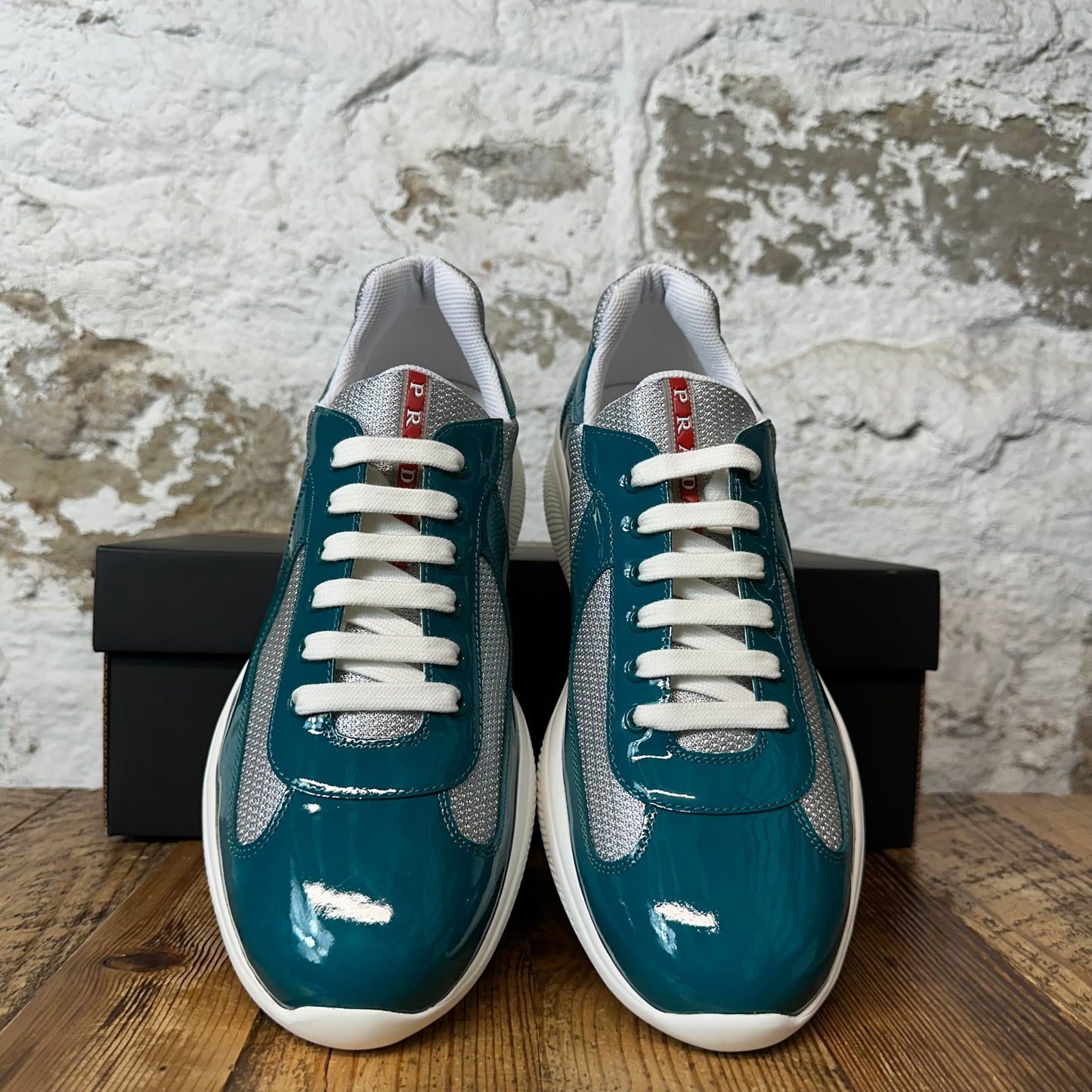Prada Americas Cup Laguna Patent Sneaker Sz 10 DS