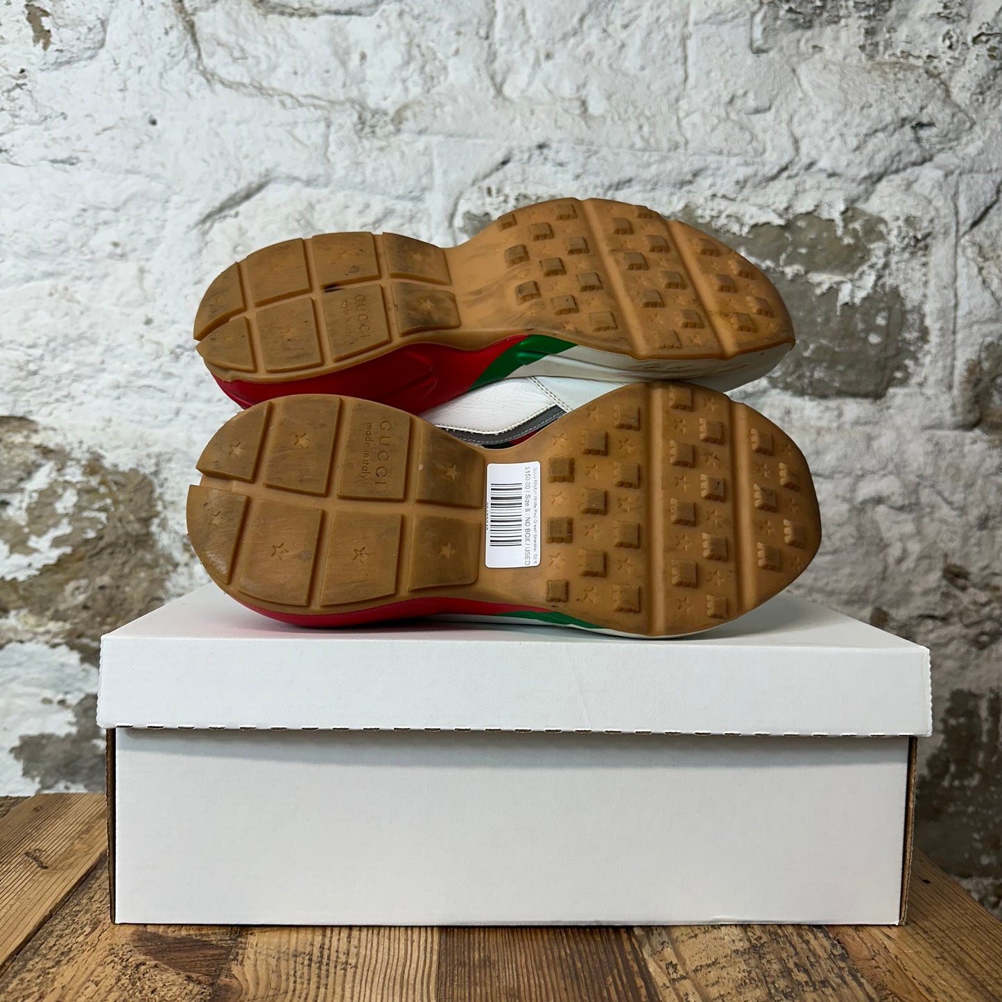 Gucci Rhyton White Red Green Sneaker Sz 8