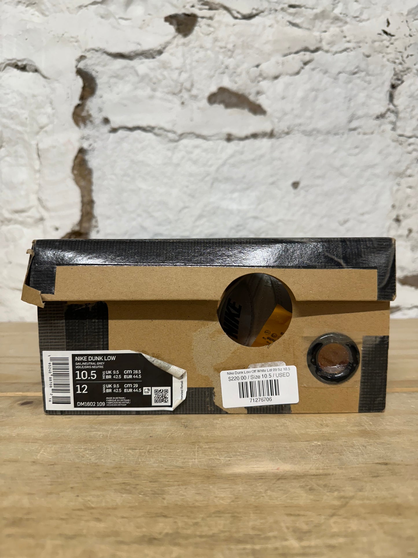 Nike Dunk Low Off-White Lot 09 Sz 10.5