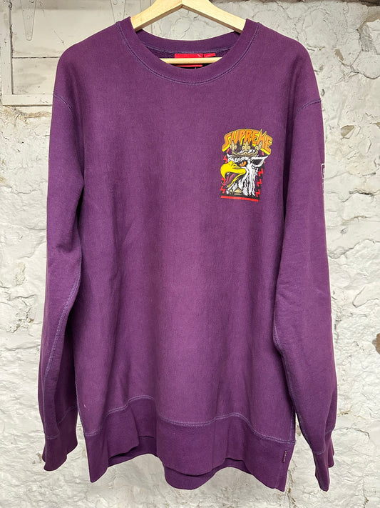 Supreme Sean Cliver Eagle Purple Crewneck Sz XL
