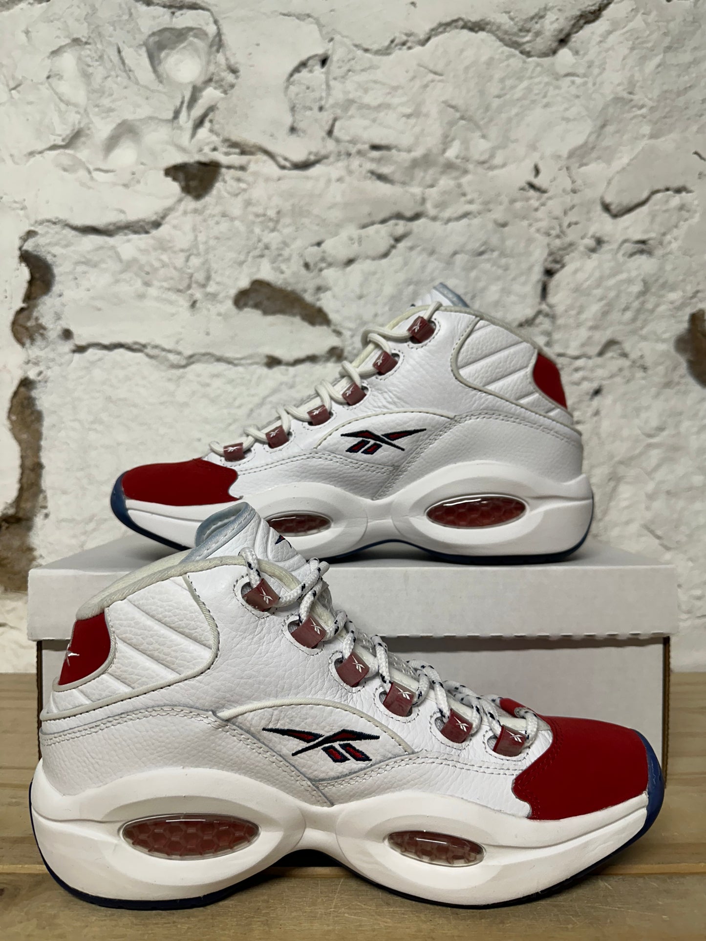 Reebok Question Mid Red Toe 25th Anniversary Sz 8