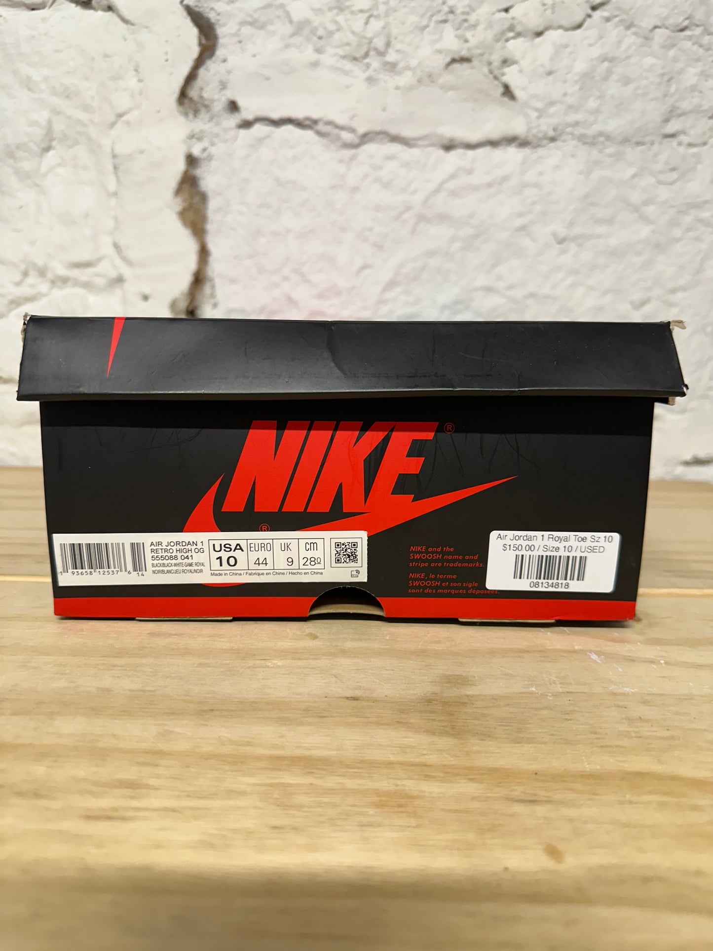 Air Jordan 1 High Royal Toe Sz 10