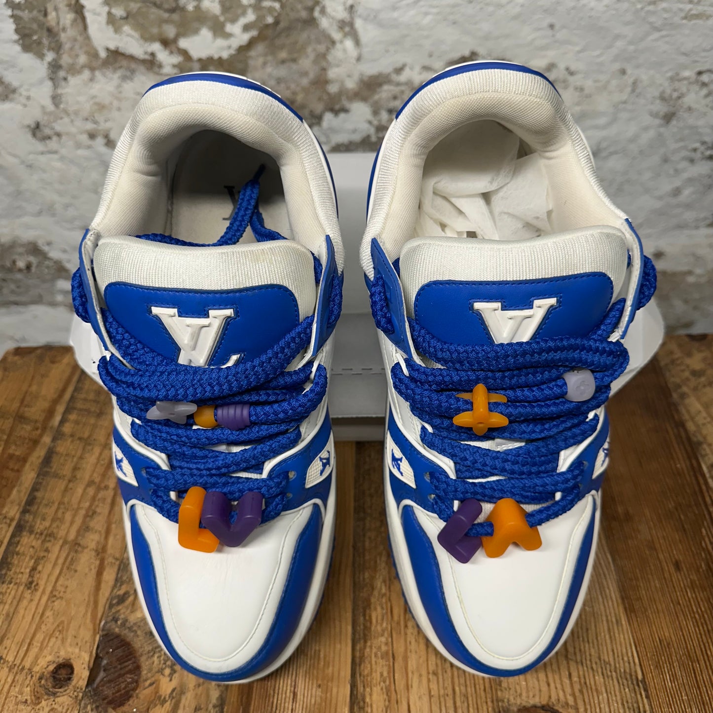 Louis Vuitton Blue White Maxi Trainer Sneaker Sz 12.5 (11LV)