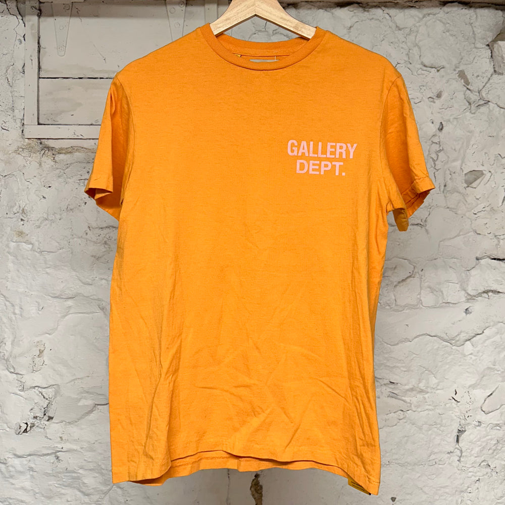 Gallery Dept Orange Pink Logo T-Shirt Sz S