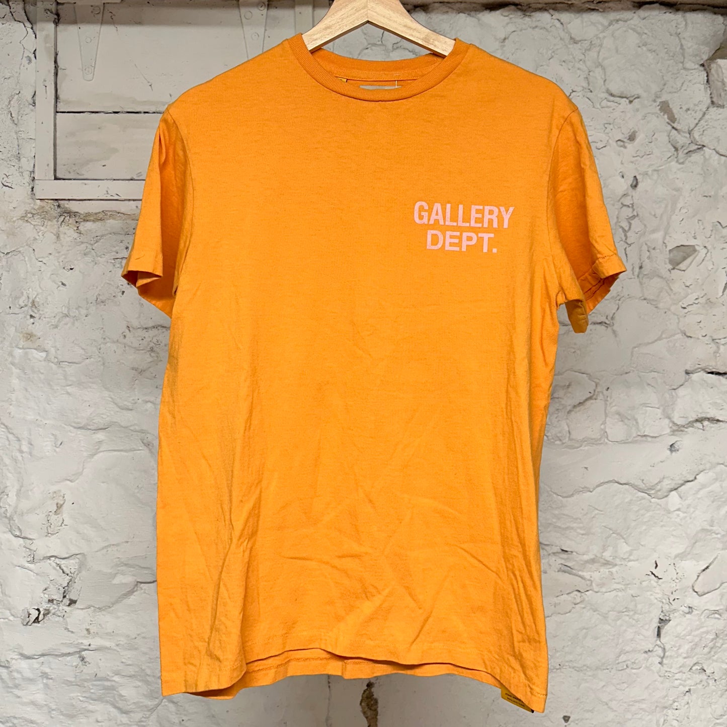 Gallery Dept Orange Pink Logo T-Shirt Sz S