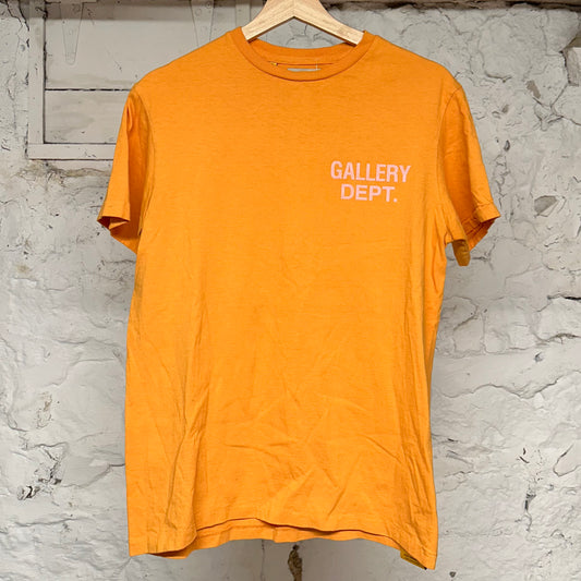 Gallery Dept Orange Pink Logo T-Shirt Sz S