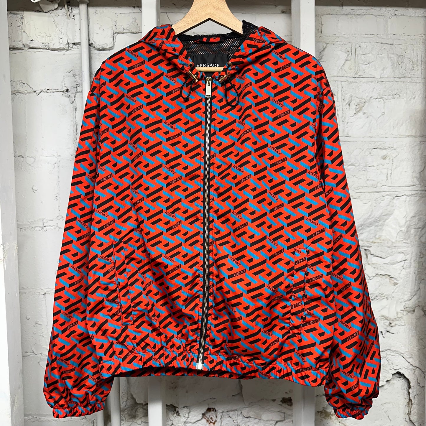 Versace Red Blue AOP Jacket Sz M