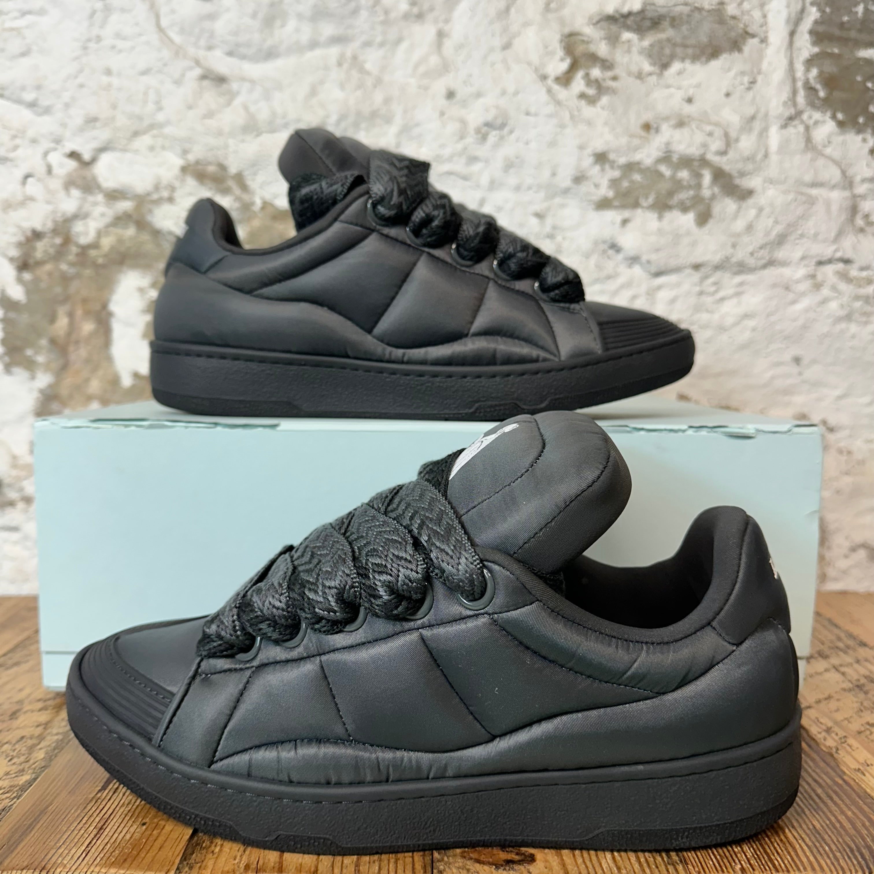 Lanvin Curb Grey Nylon Puffer XL Sneaker Sz 8 (41) DS