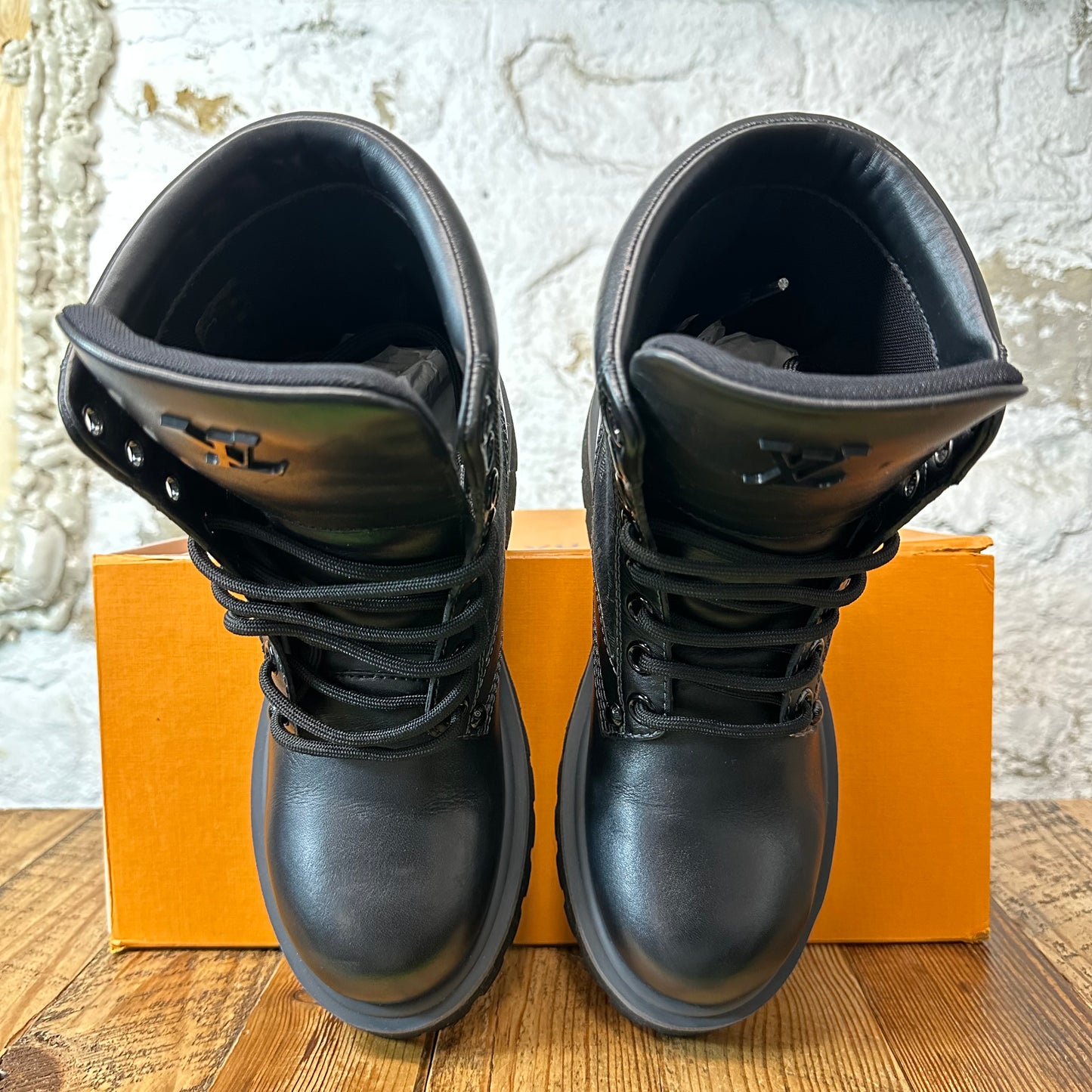 Louis Vuitton Black Monogram Ranger Combat Boot Sz 7 (5.5LV)